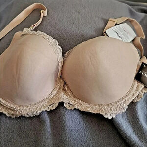 NWT Smart & Sexy Full Support Light Lined Bra Beige In The Buff Size 38DD New